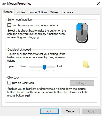 mouse setting